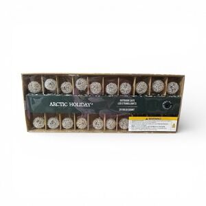 Arctic Holiday Christmas String LED‎ Light Up Silver Tinsel Bulbs 20 Count NEW